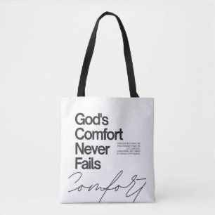 Gottes Trost versagt nie minimalistischer Stil Tasche