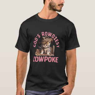 Gottes ungezogenster Cowboy-Katzengruß-Bekleidung T-Shirt