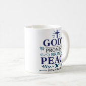 Gottes Versprechen bringen Frieden Morgen-Andachts Kaffeetasse (VorderseiteRechts)