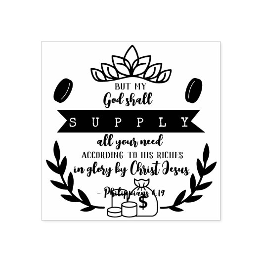 Gottes Versprechen für Deine Bedürfnisse - Phil. 4 Gummistempel (Prägung)