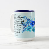 Gottes Versprechen für eure jeden Bedarf - Isa. 41 Zweifarbige Tasse (Vorderseite Links)