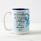 Gottes Versprechen für eure jeden Bedarf - Isa. 41 Zweifarbige Tasse (Links)