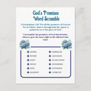 Gottes Versprechen: Word Scramble Game Card Begleitkarte