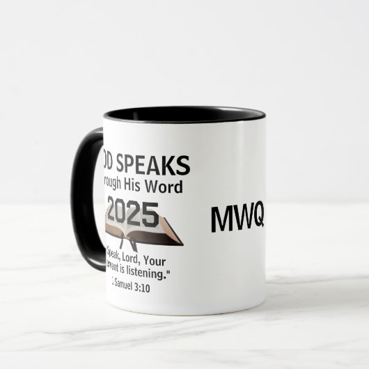 Gottes Word-Bibel 2025 JEDES JAHR Christliches Mon Tasse (Vorderseite Links)