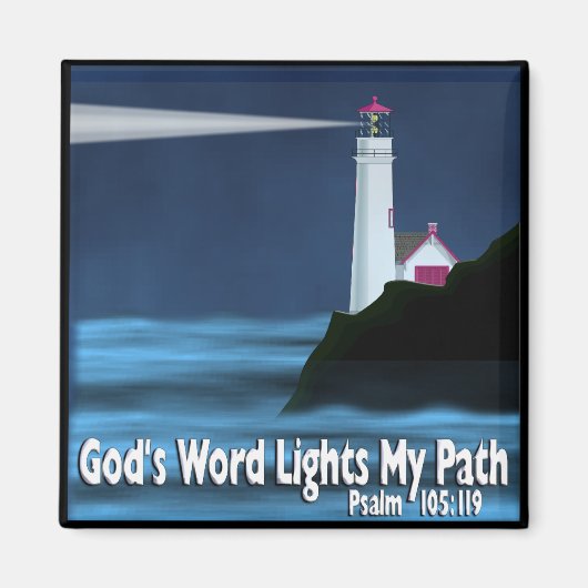 Gottes Wort leuchtet Mein Weg - Psalm 119:105 - Ma Magnet (Vorne)