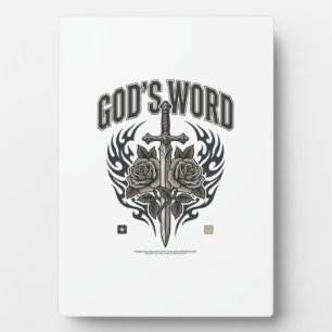 Gottes Wort Schwert & Rosen Vintage Christlich Fotoplatte