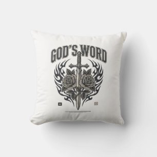 Gottes Wort Schwert & Rosen Vintage Christlich Kissen