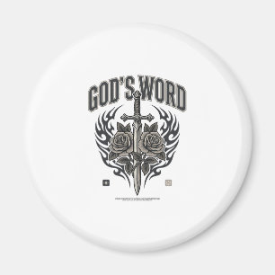 Gottes Wort Schwert & Rosen Vintage Christlich Magnet