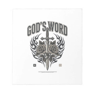 Gottes Wort Schwert & Rosen Vintage Christlich Notizblock