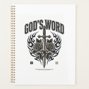 Gottes Wort Schwert & Rosen Vintage Christlich Planer