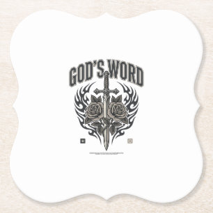 Gottes Wort Schwert & Rosen Vintage Christlich Untersetzer
