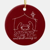 GOTTES WORT WURDE ZU FLESH Nativity Scripture Gift Keramik Ornament (Vorne)