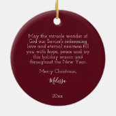 GOTTES WORT WURDE ZU FLESH Nativity Scripture Gift Keramik Ornament (Hinten)