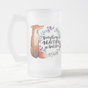 Gottes Zeit Füchse Mattglas Bierglas