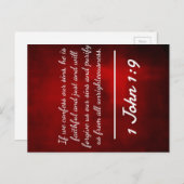 Gottes Zitate: 1 John 1:9 — "Geständnis und Vergeb Postkarte (Vorne/Hinten)