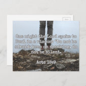 Gottes Zitate: Akt 18:9 — "Sei nicht still!" Postkarte (Vorne/Hinten)