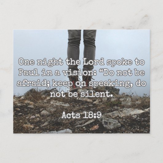 Gottes Zitate: Akt 18:9 — "Sei nicht still!" Postkarte (Vorderseite)