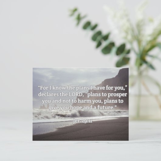 Gottes Zitate: Jer 29:11— "Gottes Plan für dich" Postkarte (Stehend Vorderseite)