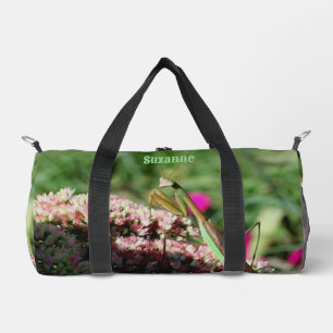 Gottesanbeterin auf Sedum-Blüte Personalisiert Duffle Bag