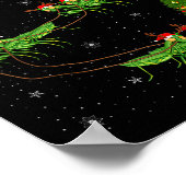 Gottesanbeterin Insekt Weihnachtsmann Schlitten Fl Poster (Ecke)