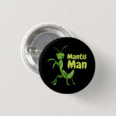 Gottesanbeterin Mann Grüner Garten Insekt Button (Vorne & Hinten)