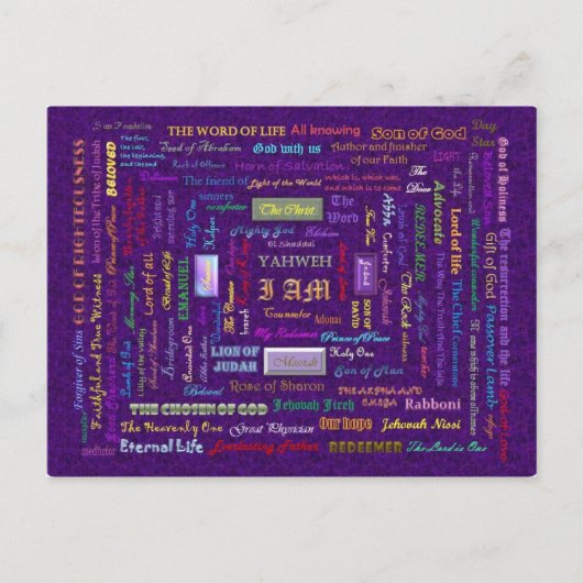Gottesbezeichnungen Postkarte (Vorderseite)