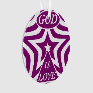 Gottesdienst ist Liebe Star Deep Lila - Mystisch Ornament