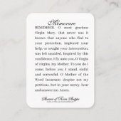 Gottesdienst Jungfrau Maria Katholische Gebetsküns Platzkarte (Rückseite)