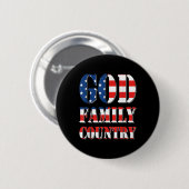 Gottesfamilienland Amerika - Flag-Stolz Button (Vorne & Hinten)