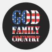 Gottesfamilienland Amerika - Flag-Stolz Runder Aufkleber (Vorderseite)