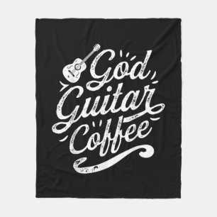 Gottesgitarre Kaffeemusik Lover Christlich Fleecedecke