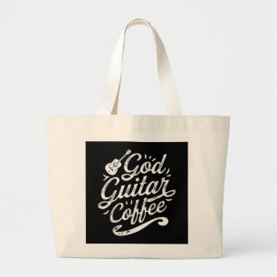 Gottesgitarre Kaffeemusik Lover Christlich Jumbo Stoffbeutel