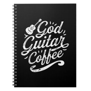 Gottesgitarre Kaffeemusik Lover Christlich Notizblock