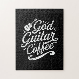 Gottesgitarre Kaffeemusik Lover Christlich Puzzle