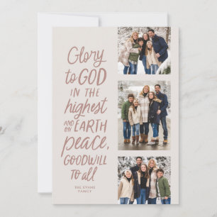 Gottesherrschaft drei Foto rosa religiöse Weihnach Feiertagskarte