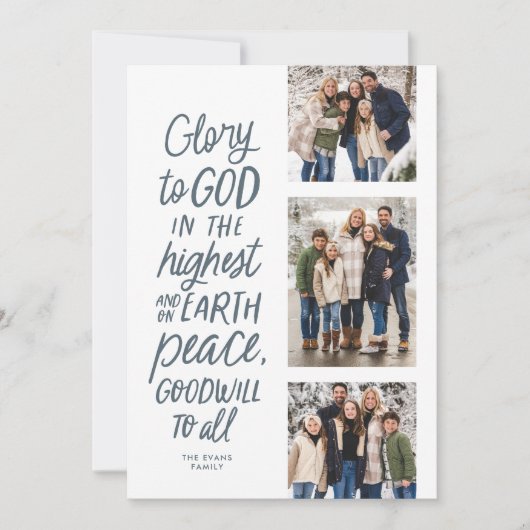 Gottesherrschaft in Blau drei Foto Weihnachten (Vorderseite)