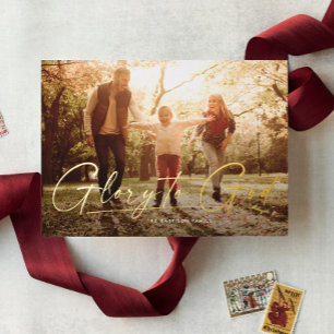 Gottesherrschaft religiöses ein Foto Moderne Weihn Folien Feiertagskarte