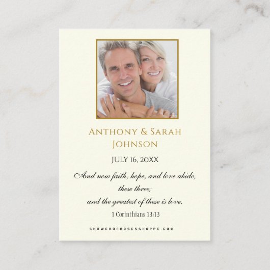 Gotteskarten für das 50. Hochzeitstag Visitenkarte (Rückseite)