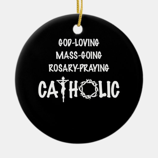 Gottesliebende Messe wird Rosary beten katholisch Keramik Ornament (Vorne)