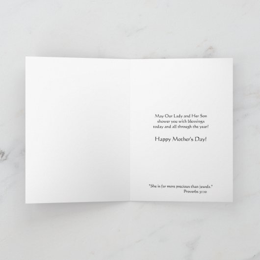 Gottesmutter-katholische Karte (Innenseite)