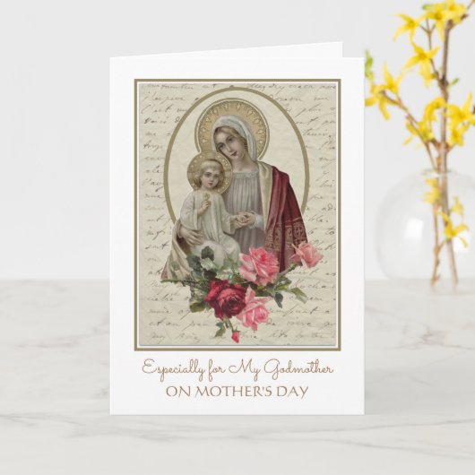 Gottesmutter-katholische Karte (Gelbe Blume)