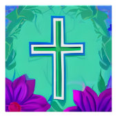 Gottesübergreifende Lieben Jesus Rette Christliche Poster (Vorderseite)