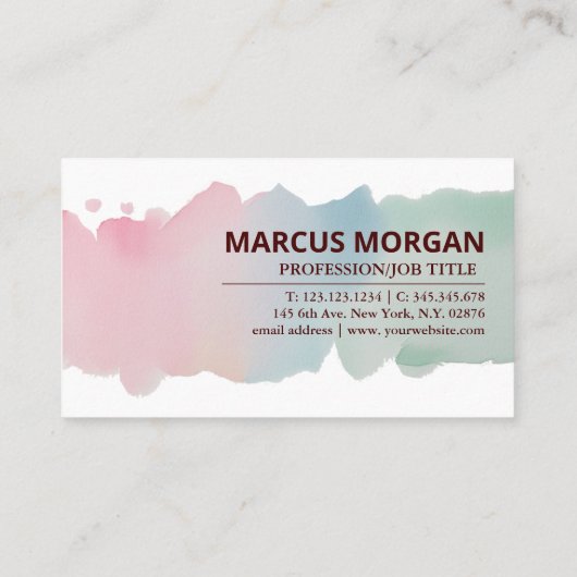 Gottesversprechen Aquarellschrift - Matthew 6:34 Visitenkarte (Rückseite)