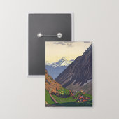 Gotthard Pass - Nostalgie Button (Vorderseite/Rückseite)