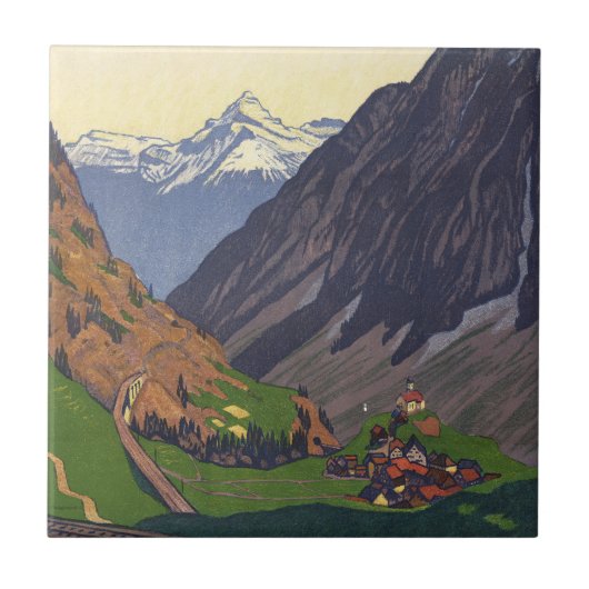 Gotthard Pass - Nostalgie Fliese (Vorderseite)