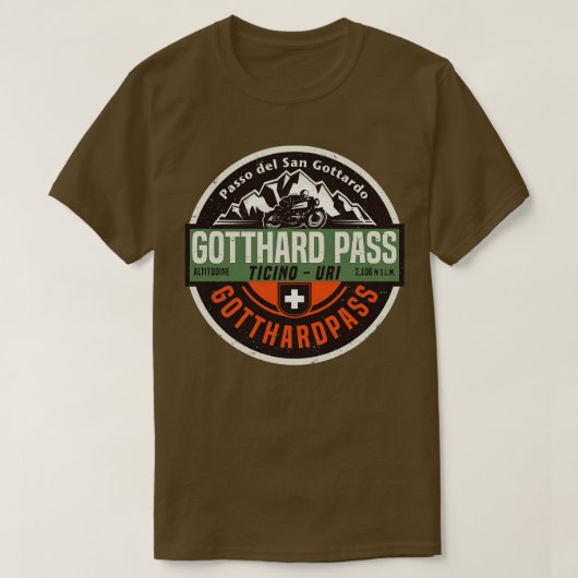 Gotthard Pass Schweiz T-Shirt (Design vorne)