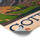 Gotthard Schweiz Vintage Travel Poster (Ecke)