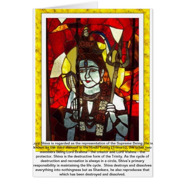 Gottheit Lords Shiva der hindischen Dreiheit (Vorne)