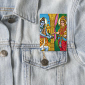 Göttin Annapurna Vintage-Knopf Button (Insitu)