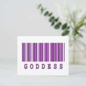 Göttin Barcode-Design Postkarte (Stehend Vorderseite)